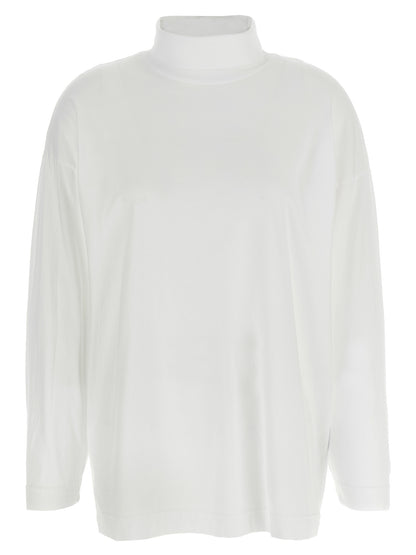 Cardigan by Haikure for women in cotton white & signature showcases a captivating silhouette, artfully detailed with a captivating long-sleeve and high-neck neckline for a truly sophisticated captivating look.