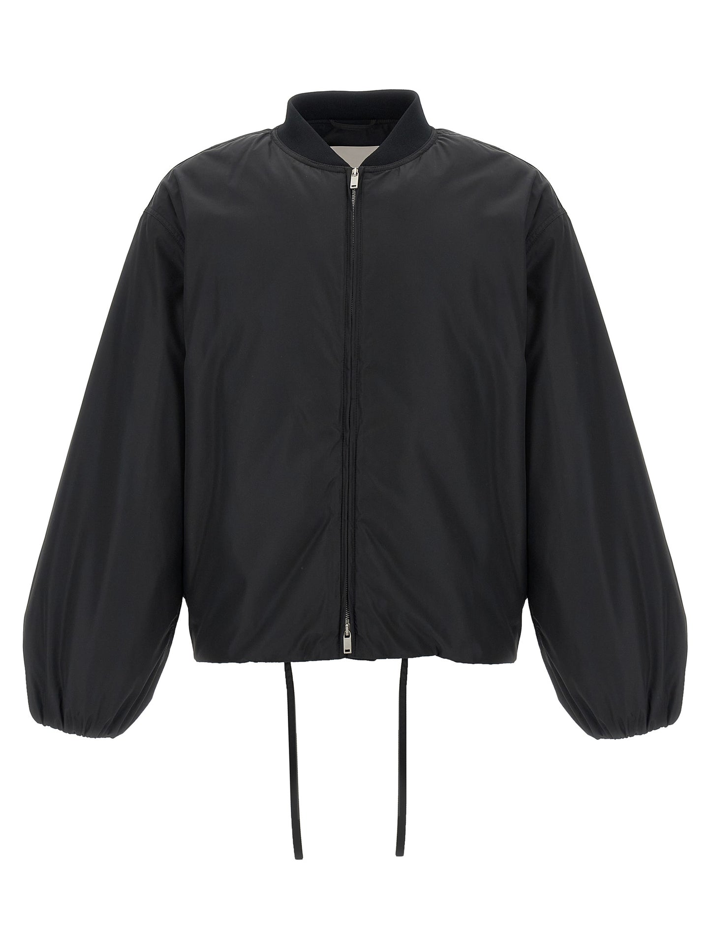 Bomber Jacket by Jil Sander for men in polyester & goose down black features an on trend silhouette, showcasing refined pockets & insulated and a sophisticated for a truly on trend finish.