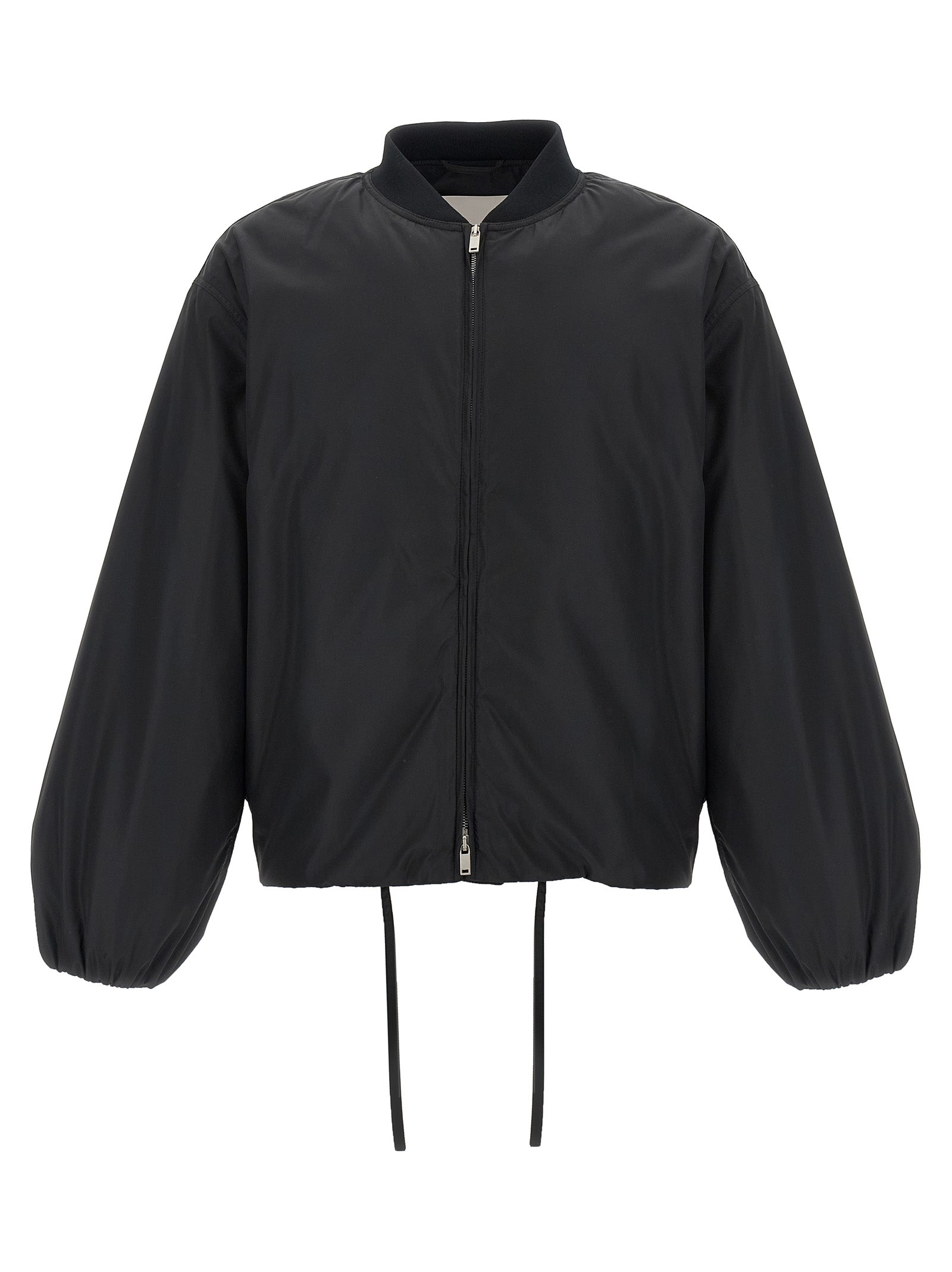 Bomber Jacket by Jil Sander for men in polyester & goose down black features an on trend silhouette, showcasing refined pockets & insulated and a sophisticated for a truly on trend finish.