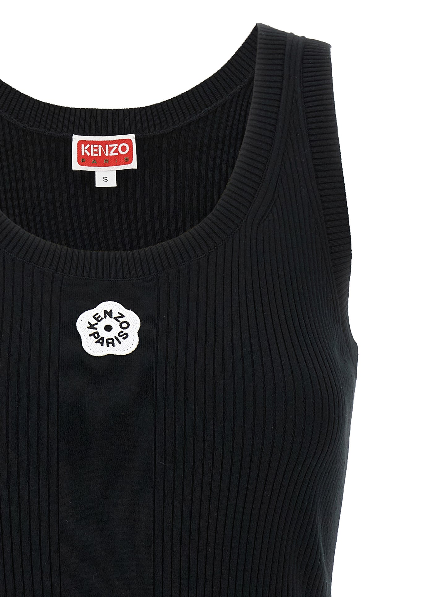 T-Shirt by Kenzo for women in polyester & viscose black showcases a fashionable silhouette, elegantly detailed with a fashionable and for a sophisticated, high-fashion look.