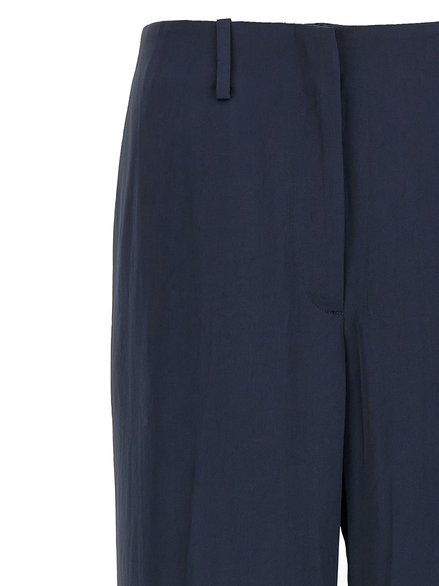 Trousers by Theory for women in silk & polyester blue presents a smart silhouette, meticulously detailed with a smart straight-leg & wide, a smart long, and a smart .