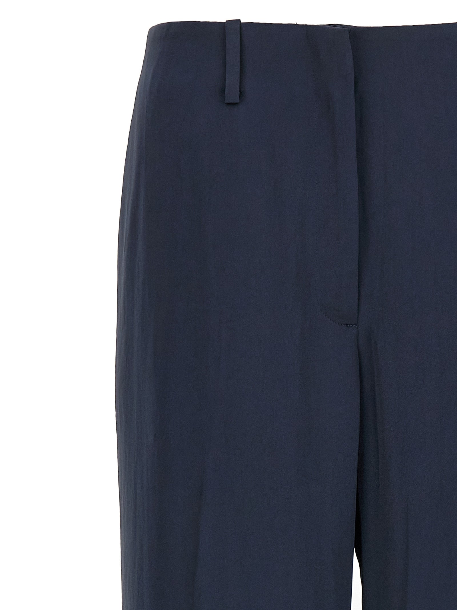 Trousers by Theory for women in silk & polyester blue presents a smart silhouette, meticulously detailed with a smart straight-leg & wide, a smart long, and a smart .
