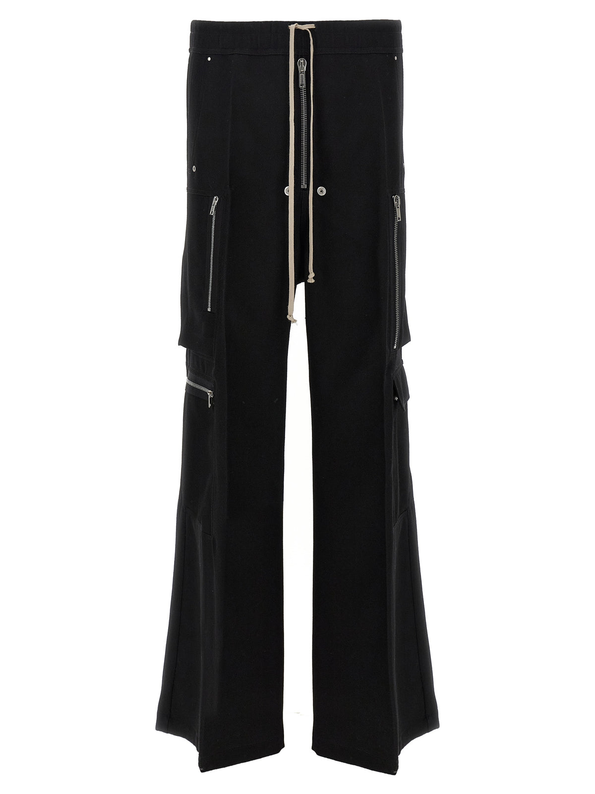 Rick Owens Men's Wide Wool Cargo Pants - Black