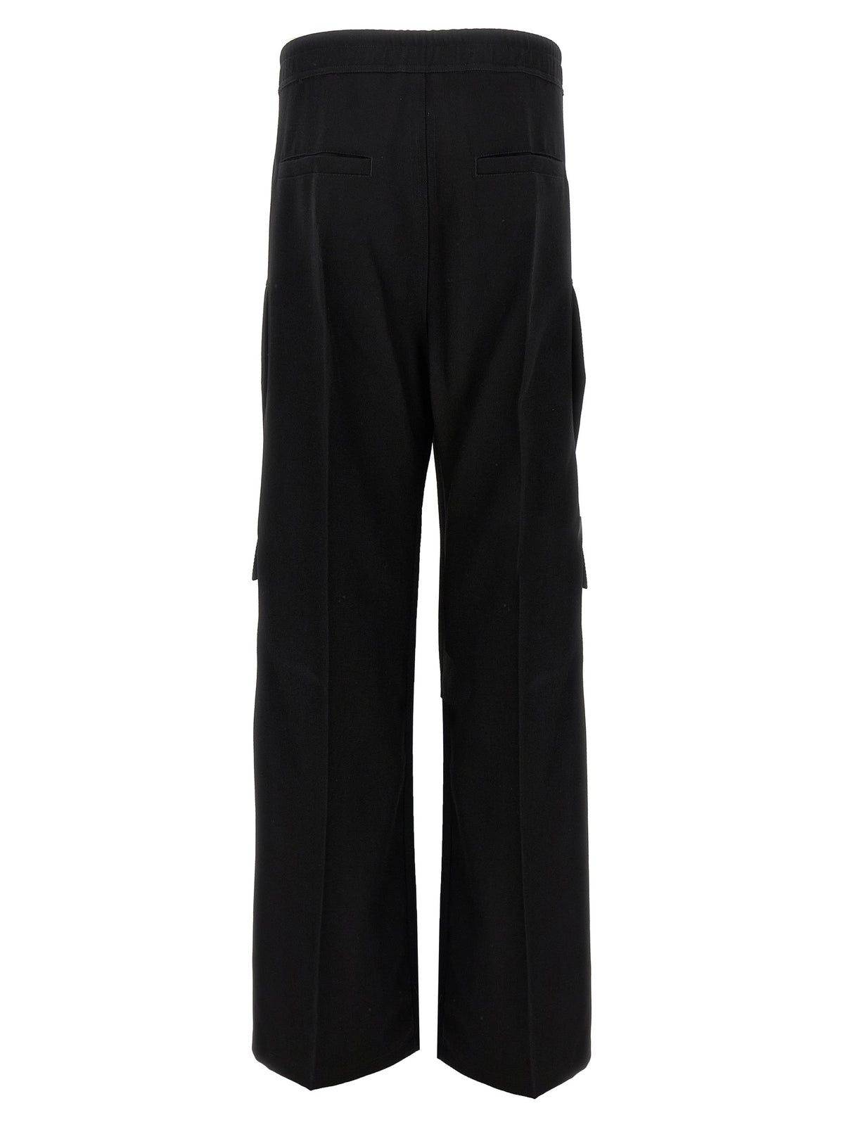Rick Owens Men's Wide Wool Cargo Pants - Black