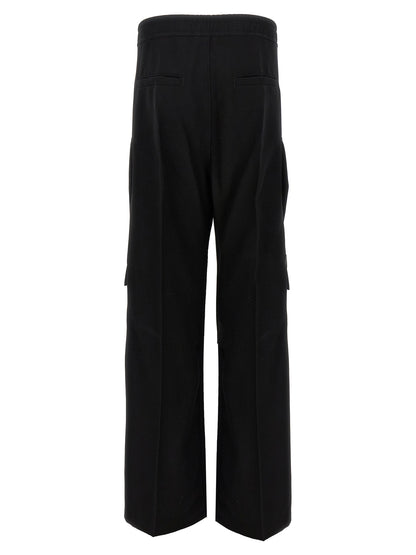 Rick Owens Men's Wide Wool Cargo Pants - Black