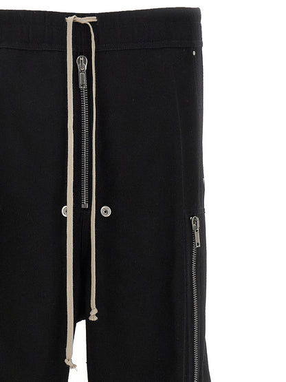 Rick Owens Men's Wide Wool Cargo Pants - Black