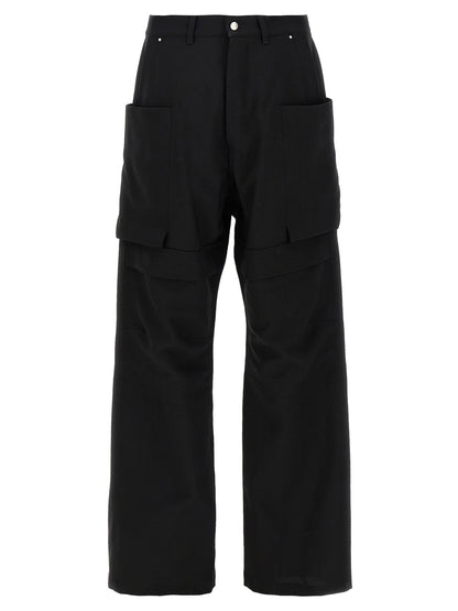Cargo Pants by Rick Owens for men in virgin wool black features a architectural straight-leg & wide with a architectural long and architectural .