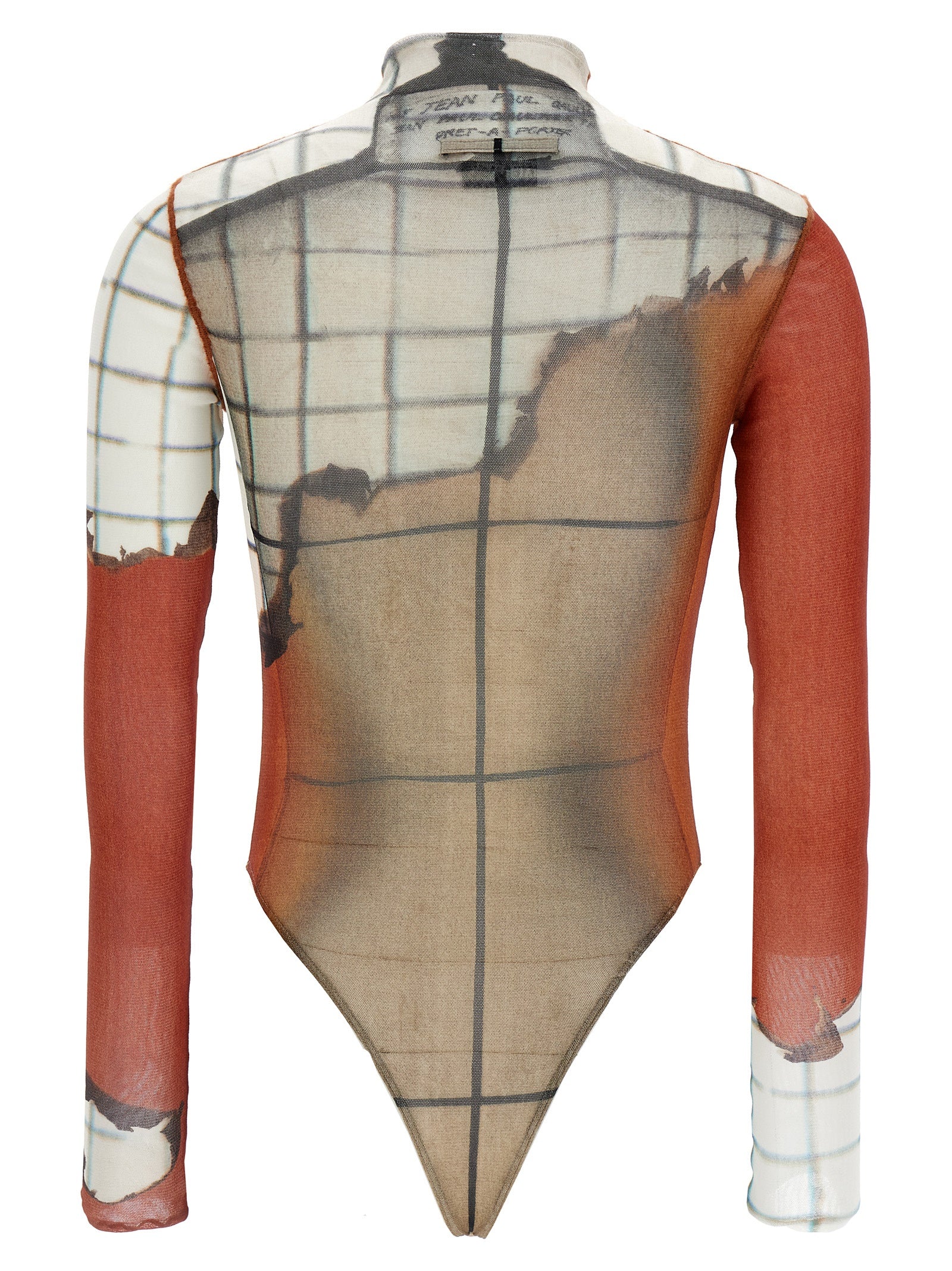 Bodysuit by Jean Paul Gaultier for women in polyamide multicolor & print showcases a flawless silhouette, elegantly defined by a refined high-neck neckline and for a flawless and polished finish.