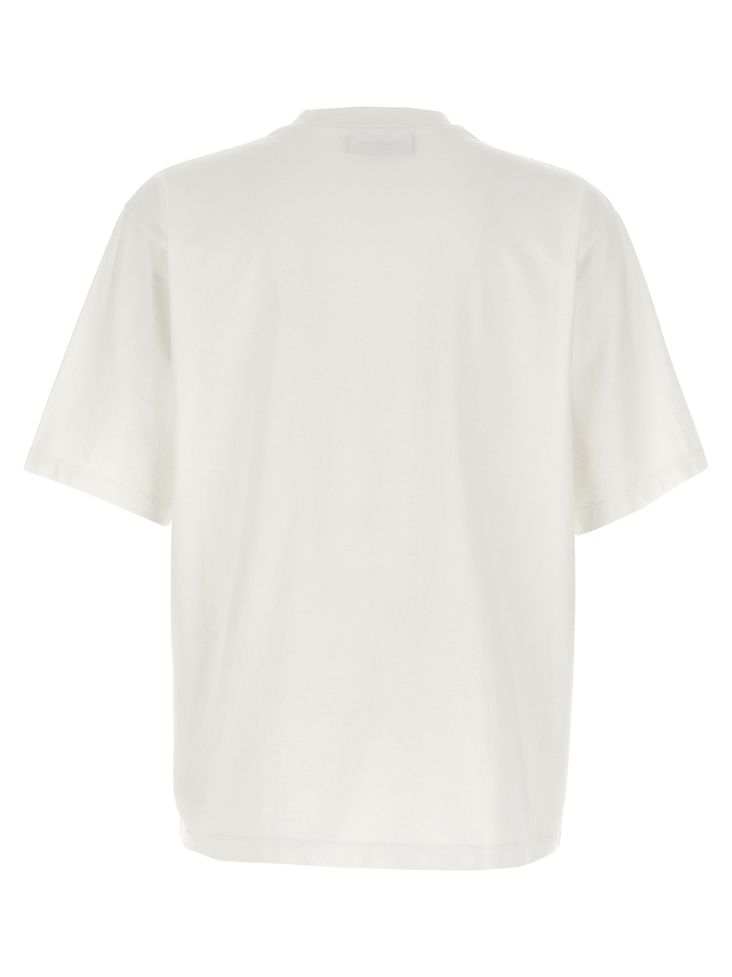 T-Shirt by Dsquared² for men in cotton white & print showcases a chic silhouette, artfully detailed with a chic crew neckline and for a chic finish.