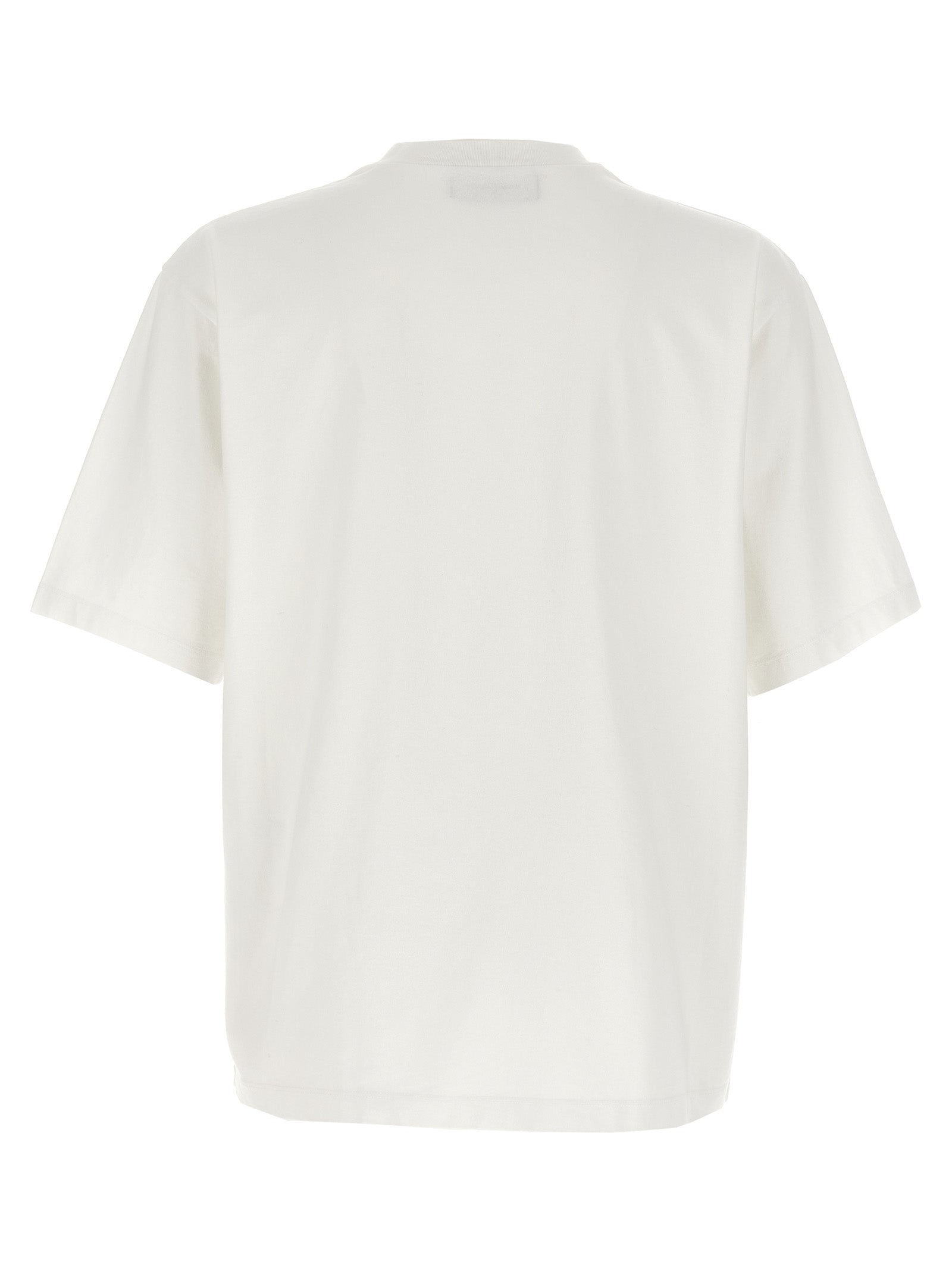 T-Shirt by Dsquared² for men in cotton white & print showcases a chic silhouette, artfully detailed with a chic crew neckline and for a chic finish.