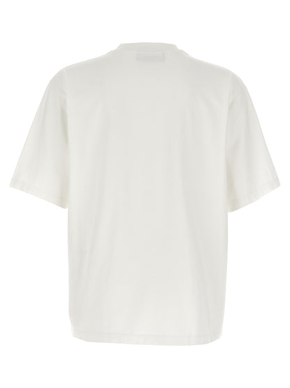 T-Shirt by Dsquared² for men in cotton white & print showcases a chic silhouette, artfully detailed with a chic crew neckline and for a chic finish.
