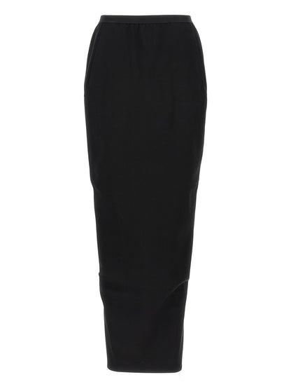 Skirt by Rick Owens for women in nylon & wool black features a captivating silhouette, showcasing the captivating Women's Asymmetrical Nylon & Wool Mini Skirt design with a sophisticated mini for a captivating look.