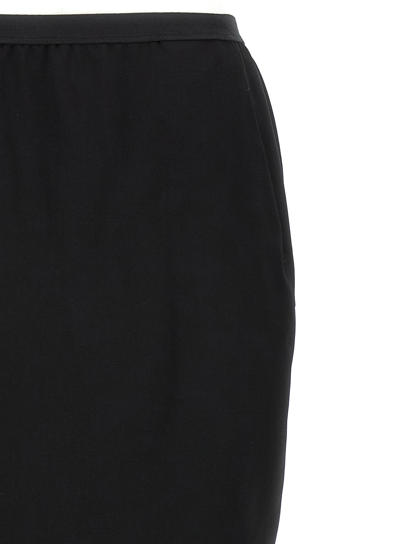 Skirt by Rick Owens for women in nylon & wool black features an relaxed-yet-refined silhouette that elegantly showcases the Women's Asymmetrical Nylon & Wool Mini Skirt design and sophisticated mini.