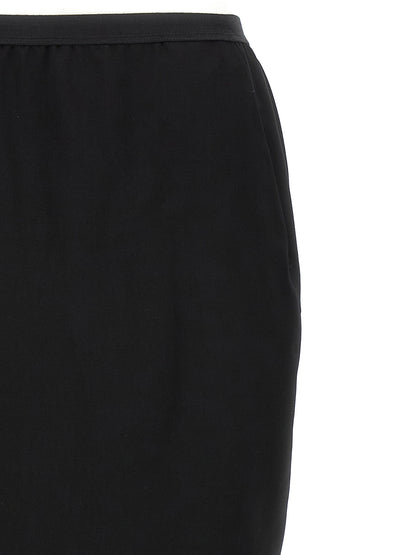 Skirt by Rick Owens for women in nylon & wool black features an relaxed-yet-refined silhouette that elegantly showcases the Women's Asymmetrical Nylon & Wool Mini Skirt design and sophisticated mini.