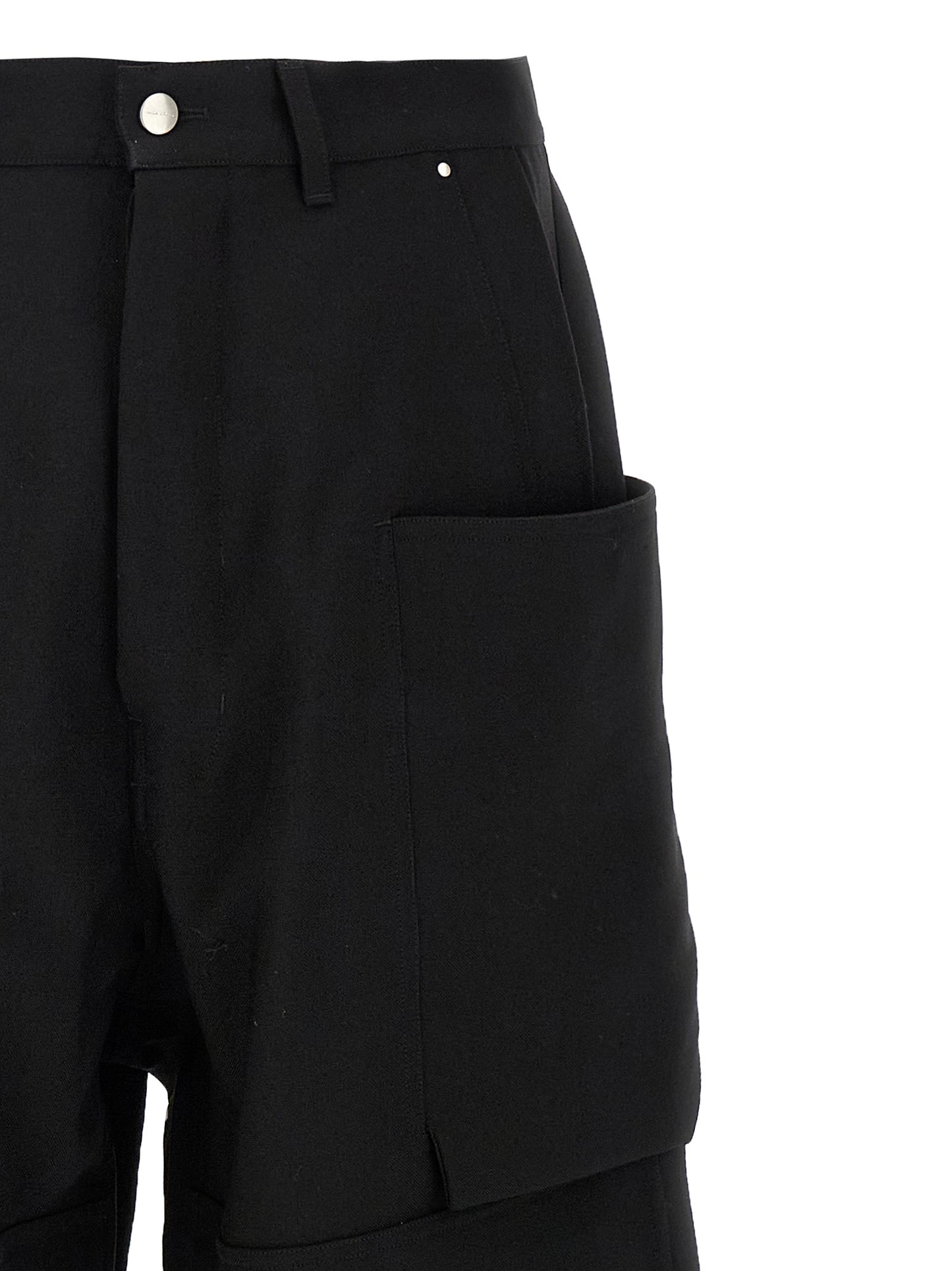 Cargo Pants by Rick Owens for men in virgin wool black features an smart casual straight-leg & wide and long, expertly tailored with a and smart casual utilitarian details for a sophisticated look.
