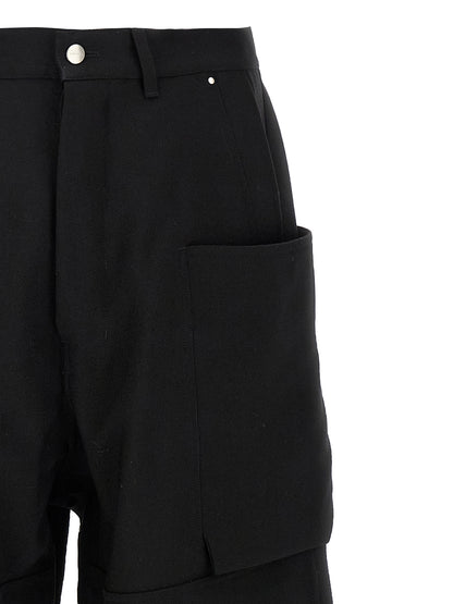 Cargo Pants by Rick Owens for men in virgin wool black features an smart casual straight-leg & wide and long, expertly tailored with a and smart casual utilitarian details for a sophisticated look.