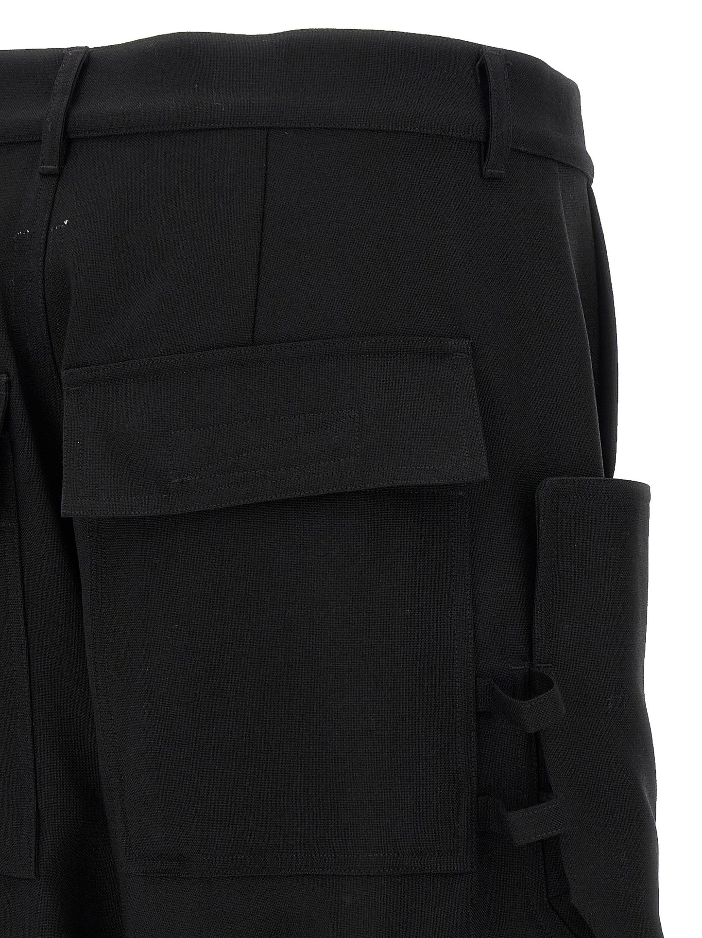 Cargo Pants by Rick Owens for men in virgin wool black features an stylish straight-leg & wide with a long and , expertly finished with stylish utility detailing.