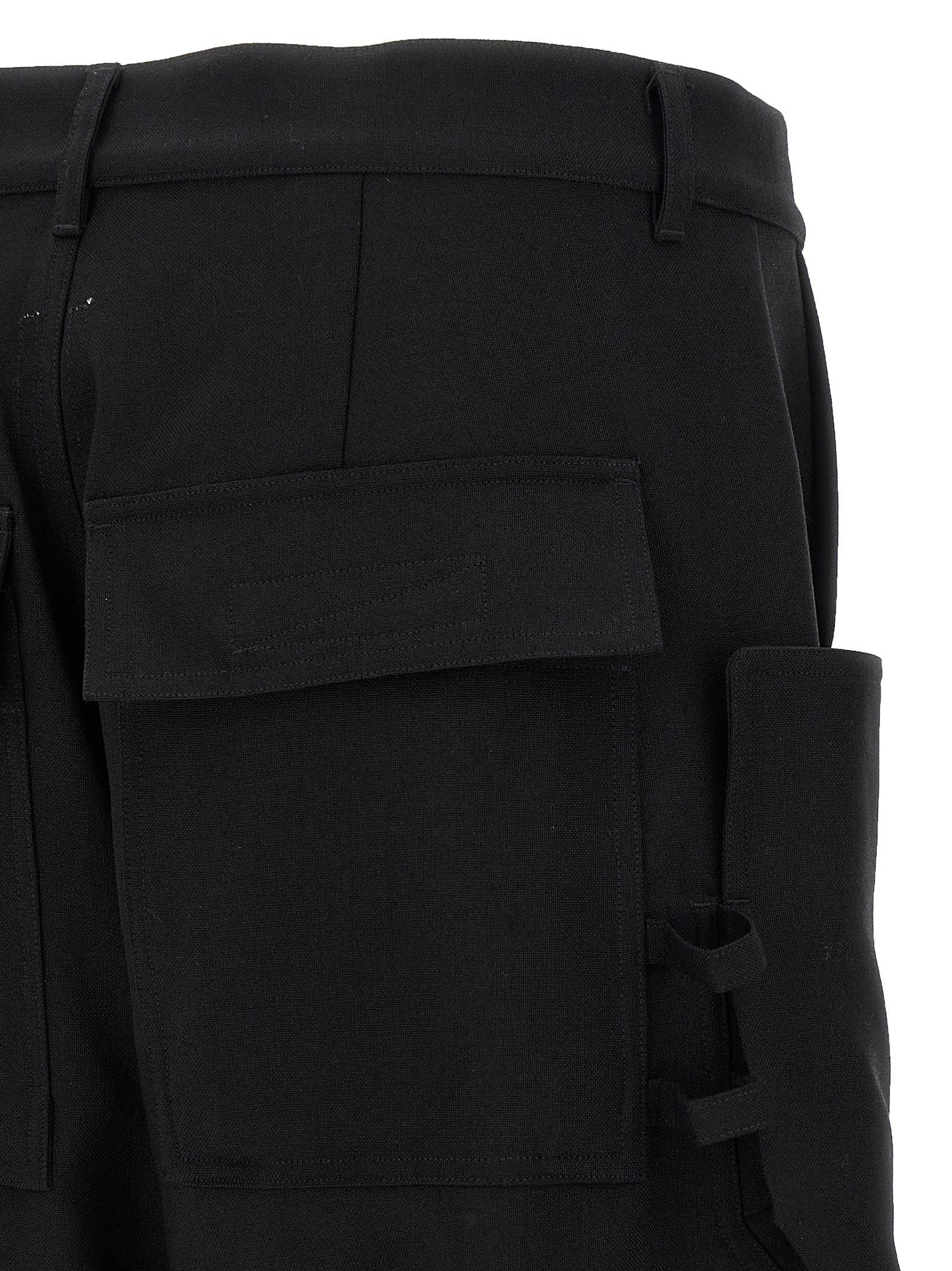 Cargo Pants by Rick Owens for men in virgin wool black features an stylish straight-leg & wide with a long and , expertly finished with stylish utility detailing.