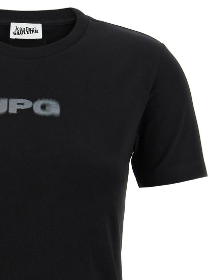 T-Shirt by Jean Paul Gaultier for women in stretch organic cotton black & print features an on trend silhouette, perfectly showcasing a on trend and crew neckline for an elevated aesthetic.