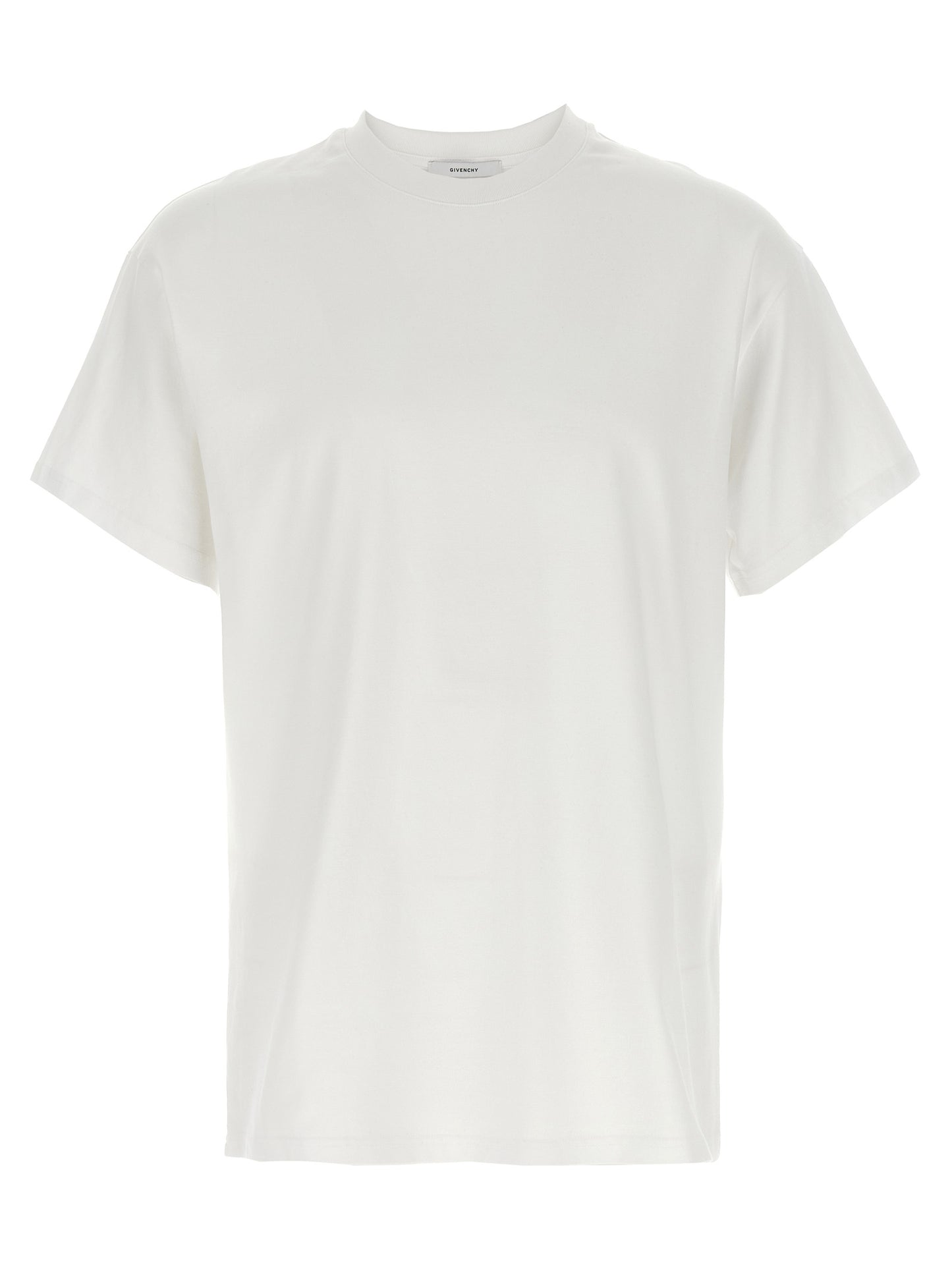 T-Shirt by Givenchy for men in cotton white & print features an on trend silhouette, perfectly showcasing a on trend short-sleeve and crew neckline for an elevated aesthetic.