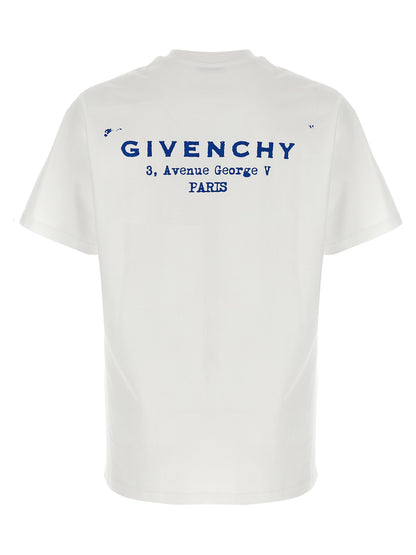 T-Shirt by Givenchy for men in cotton white & print showcases a chic silhouette, artfully detailed with a chic crew neckline and for a chic finish.