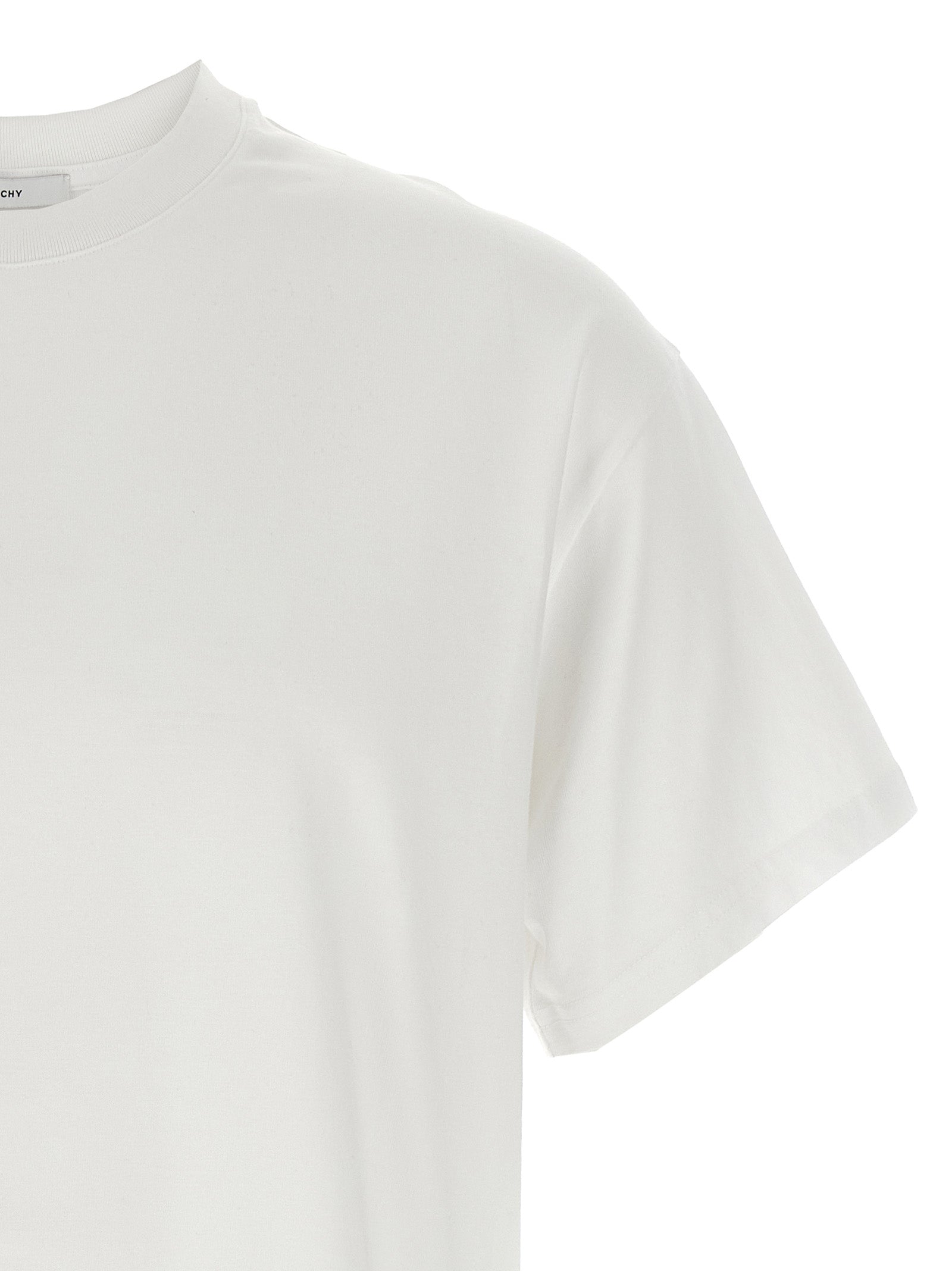 T-Shirt by Givenchy for men in cotton white & print features a plush silhouette, showcasing a sophisticated crew neckline and for a truly plush finish.