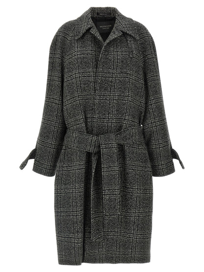 Balenciaga Women's Cupro Wool Overcoat - Black