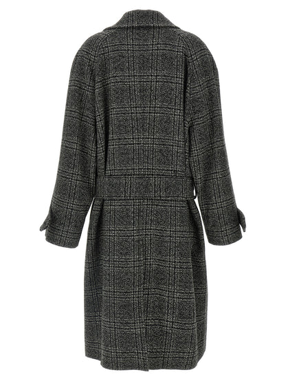 Balenciaga Women's Cupro Wool Overcoat - Black