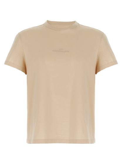 T-Shirt by Maison Margiela for men in cotton beige showcases a chic silhouette, artfully detailed with a chic crew neckline and short-sleeve for a chic finish.