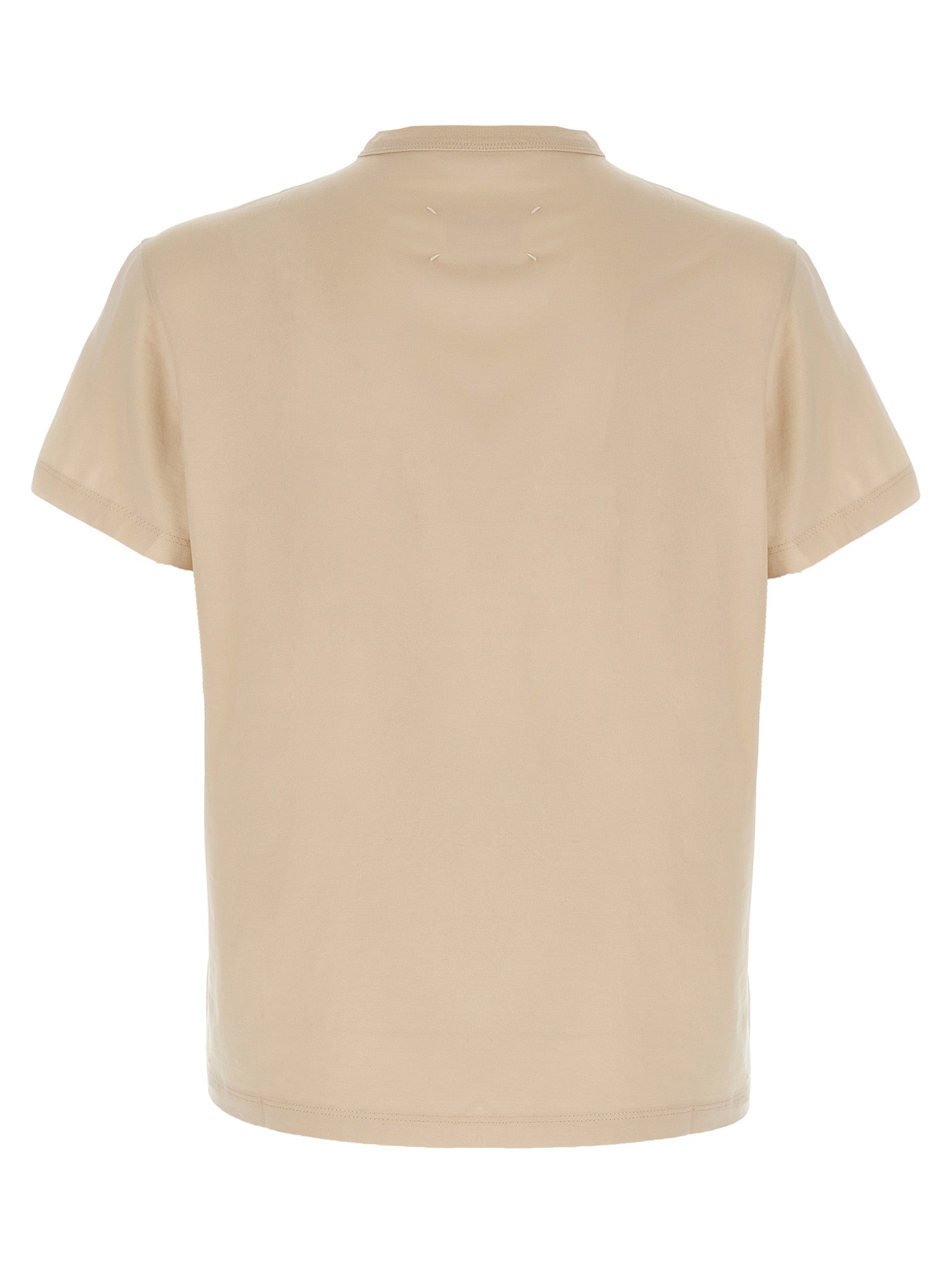 T-Shirt by Maison Margiela for men in cotton beige features an on trend silhouette, perfectly showcasing a on trend and crew neckline for an elevated aesthetic.