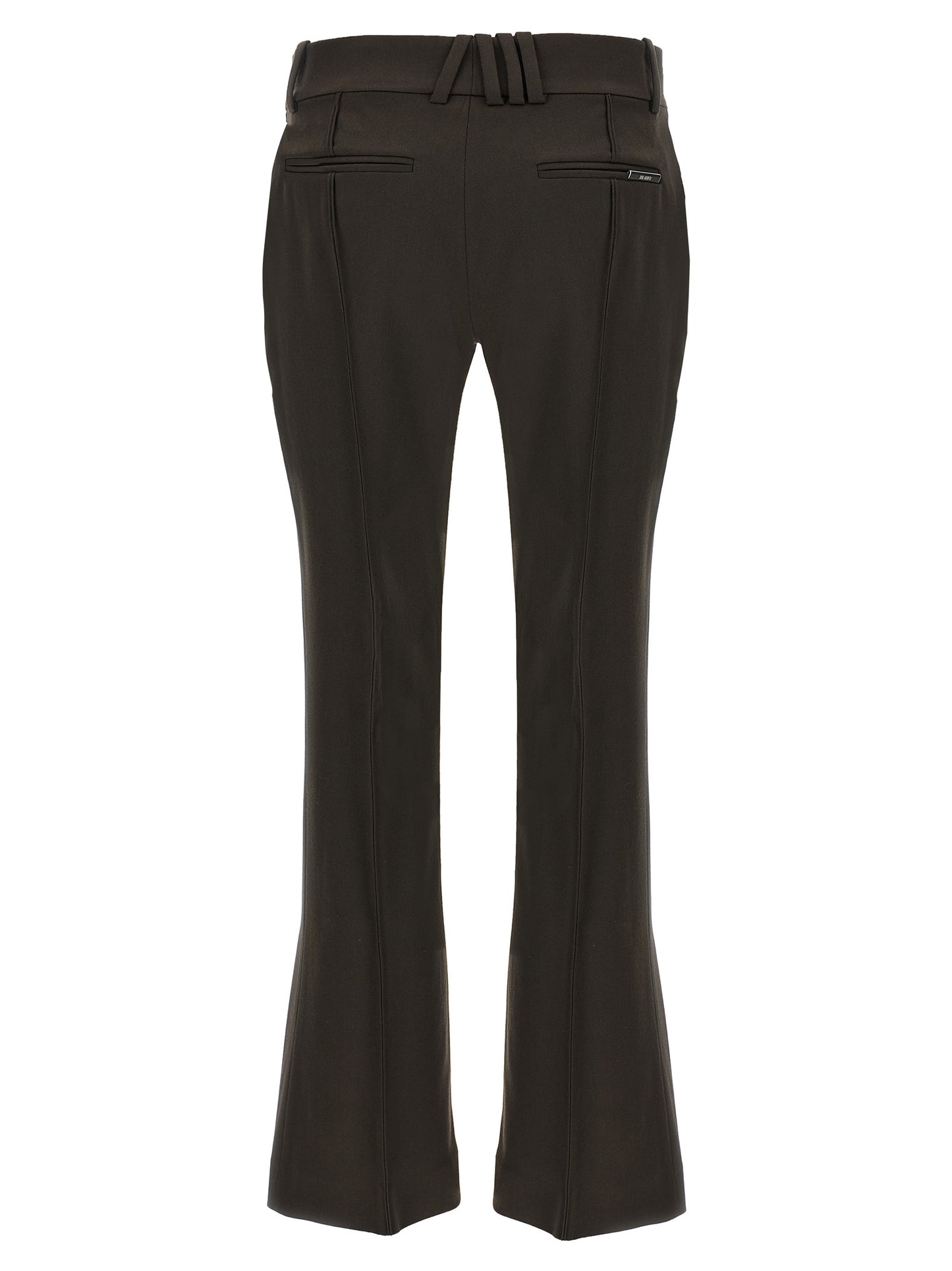 Trousers by The Attico for women in virgin wool brown features an on trend silhouette, showcasing a sophisticated flared with a long and for an on trend finish.