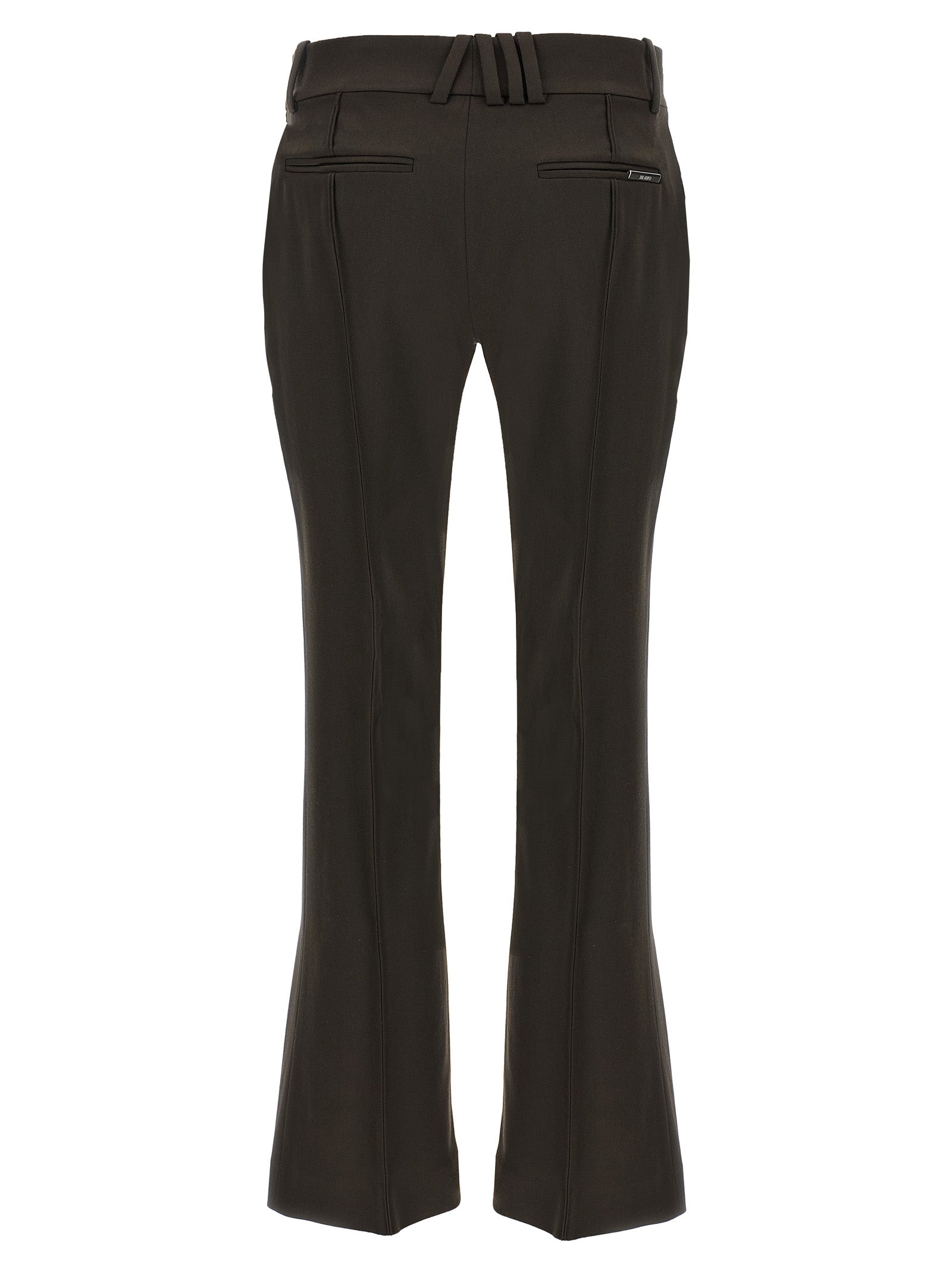 Trousers by The Attico for women in virgin wool brown features an on trend silhouette, showcasing a sophisticated flared with a long and for an on trend finish.