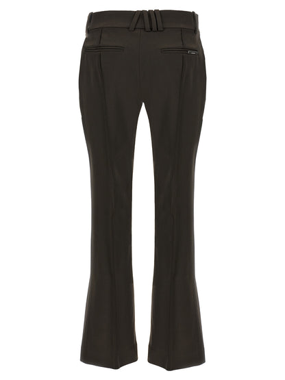 Trousers by The Attico for women in virgin wool brown features an on trend silhouette, showcasing a sophisticated flared with a long and for an on trend finish.