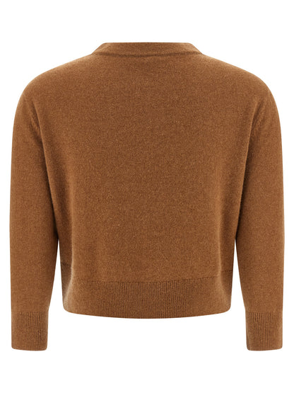Cardigan by R13 for women in cashmere brown features an crisp silhouette, showcasing a sophisticated v-neck neckline and detail for a truly crisp finish.