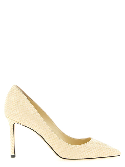Jimmy Choo Romy Women's Polyester Leather High-Heel Stiletto Pumps Heels - Bicolour Yellow Print