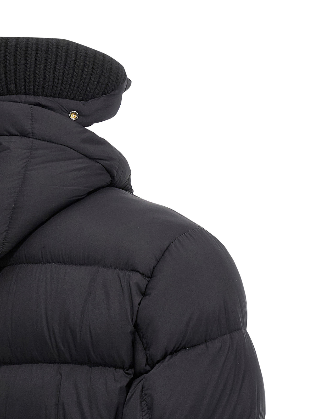Hooded Parka by Herno for men in nylon & goose-down black features a modern silhouette, showcasing a sophisticated and premium water-resistant, hooded & insulated for a truly modern finish.