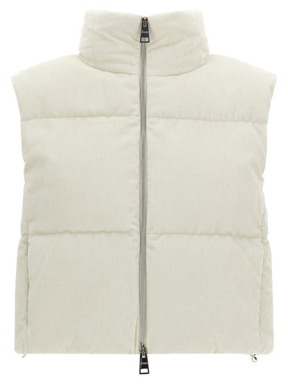 Herno White Viscose Sleeveless Jacket