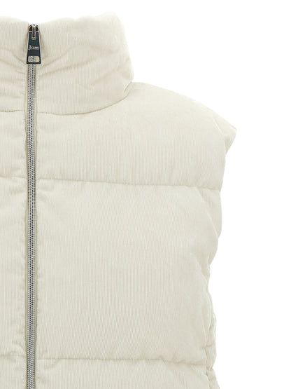 Herno White Viscose Sleeveless Jacket