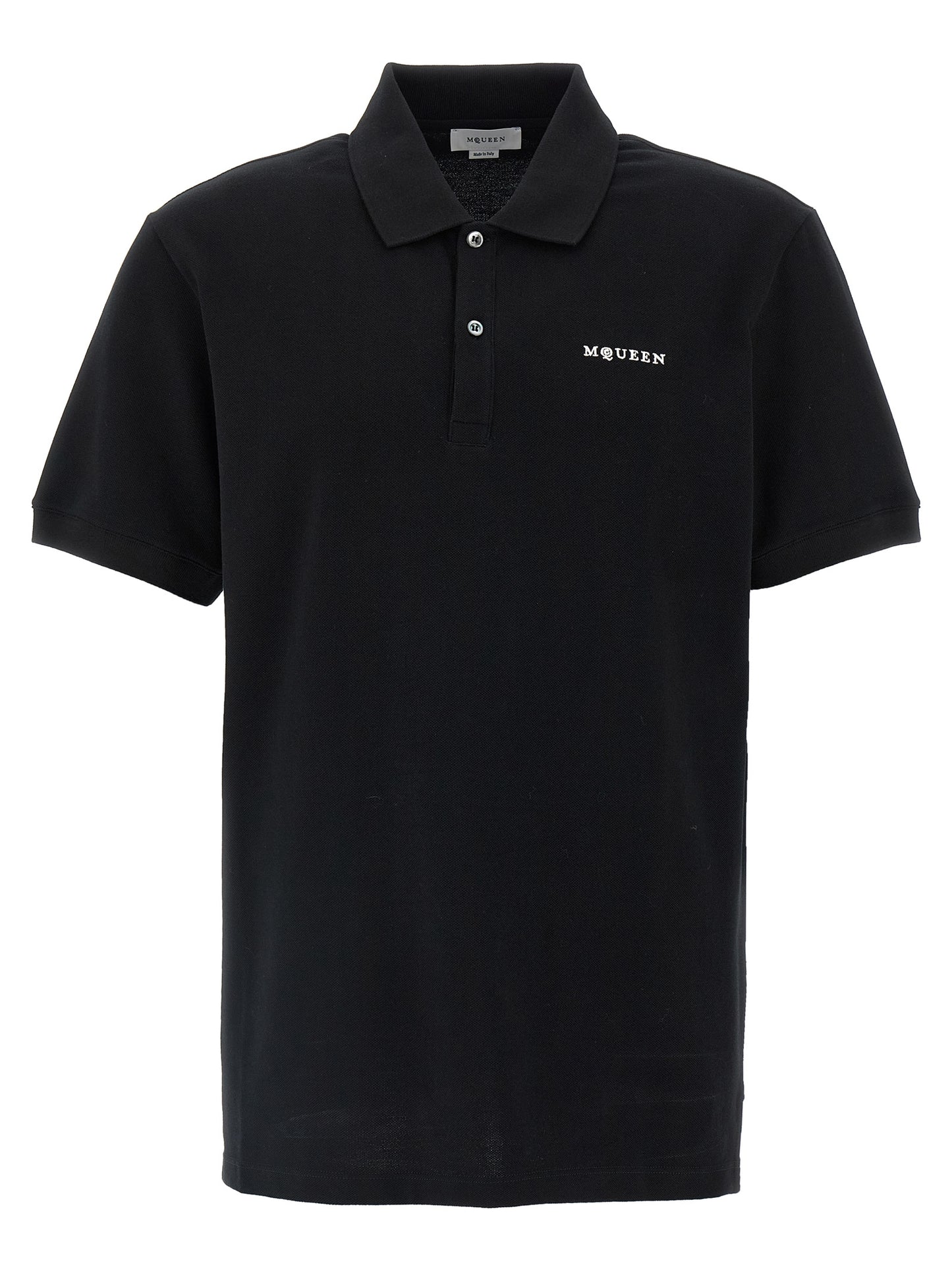 Polo Shirt by Alexander McQueen for men in cotton bicolour, black & white presents a crisp silhouette, artfully detailed with a crisp short-sleeve and crisp .