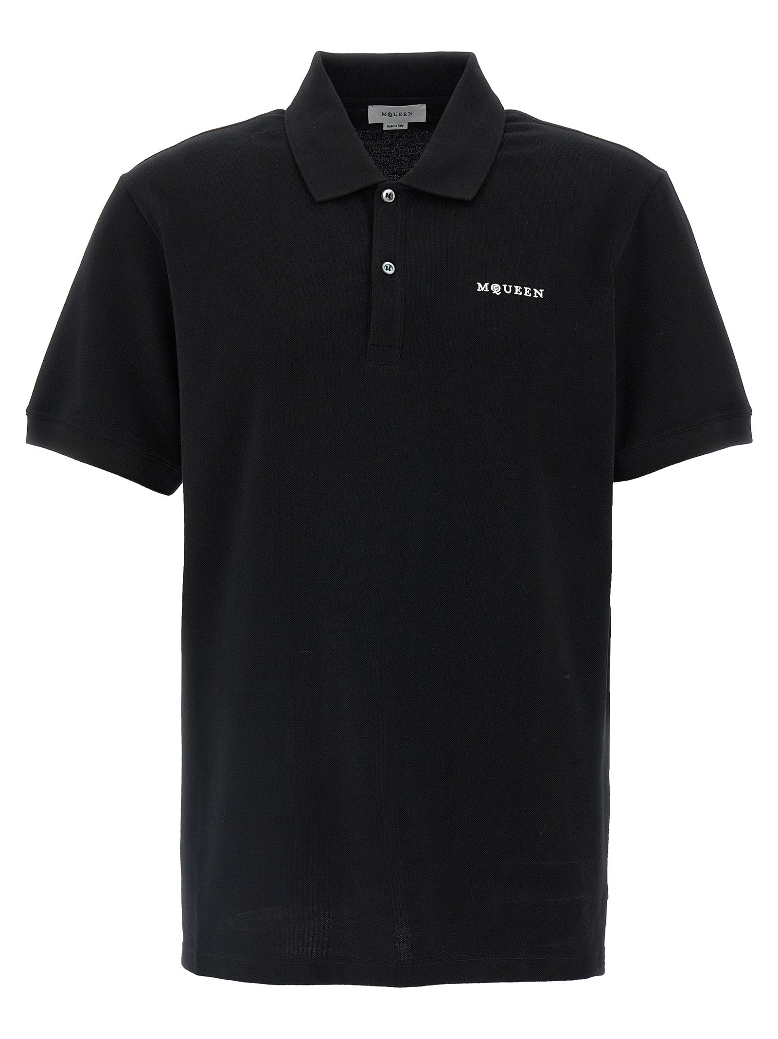 Polo Shirt by Alexander McQueen for men in cotton bicolour, black & white presents a crisp silhouette, artfully detailed with a crisp short-sleeve and crisp .