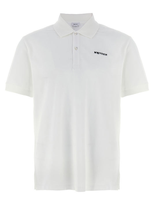 Polo Shirt by Alexander McQueen for men in cotton bicolour, black & white presents a distinguished silhouette, showcasing a sophisticated and distinguished short-sleeve for a truly distinguished finish.