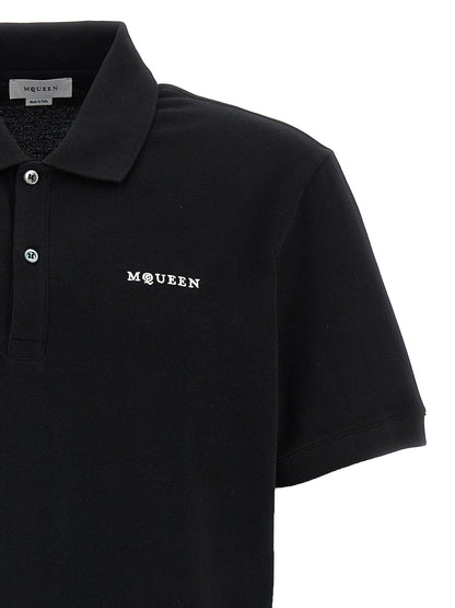Polo Shirt by Alexander McQueen for men in cotton bicolour, black & white features a eye catching silhouette, showcasing a refined and for a eye catching finish.