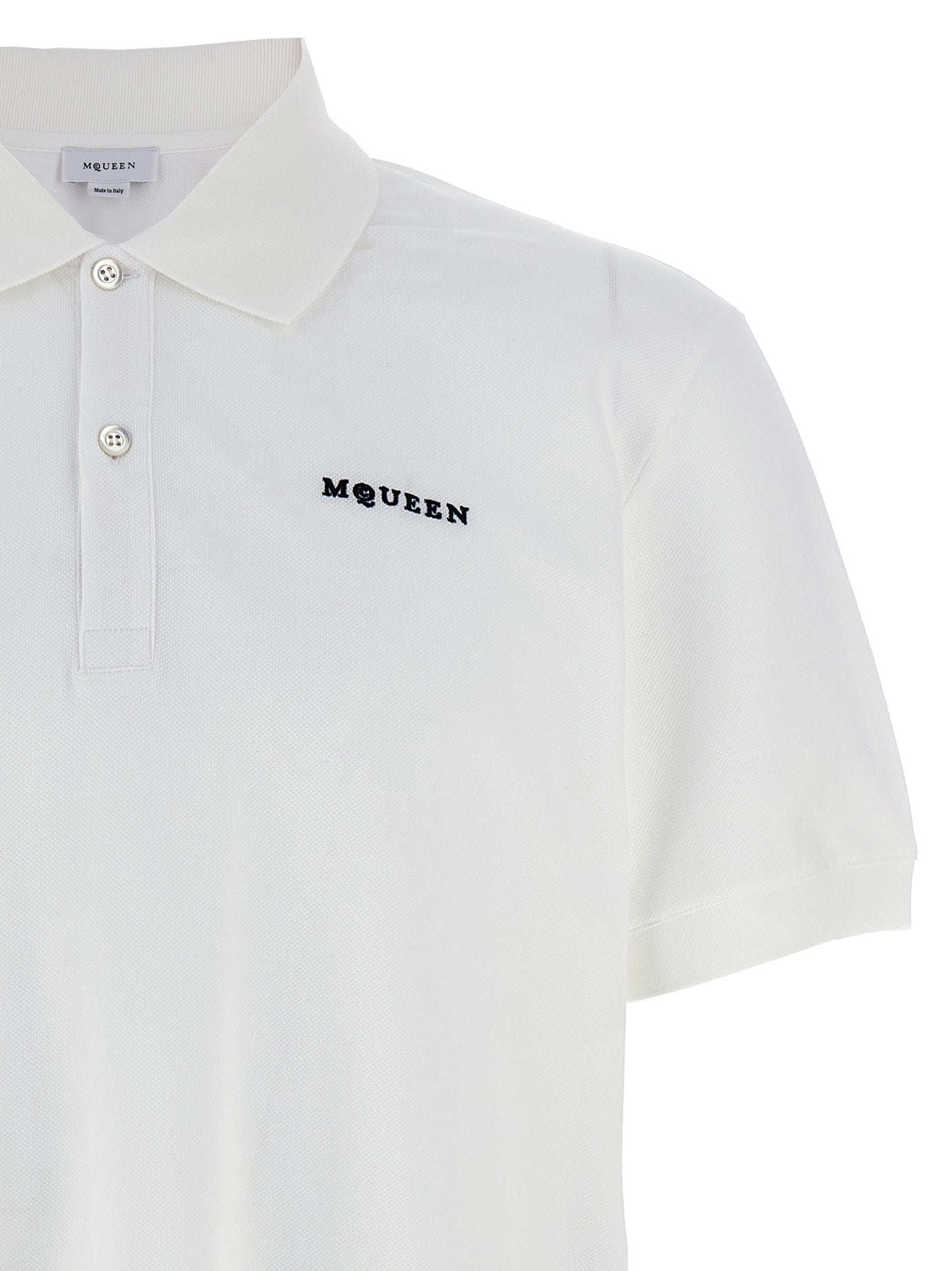 Polo Shirt by Alexander McQueen for men in cotton bicolour, black & white showcases a enviable silhouette, featuring a refined and for a enviable finish.
