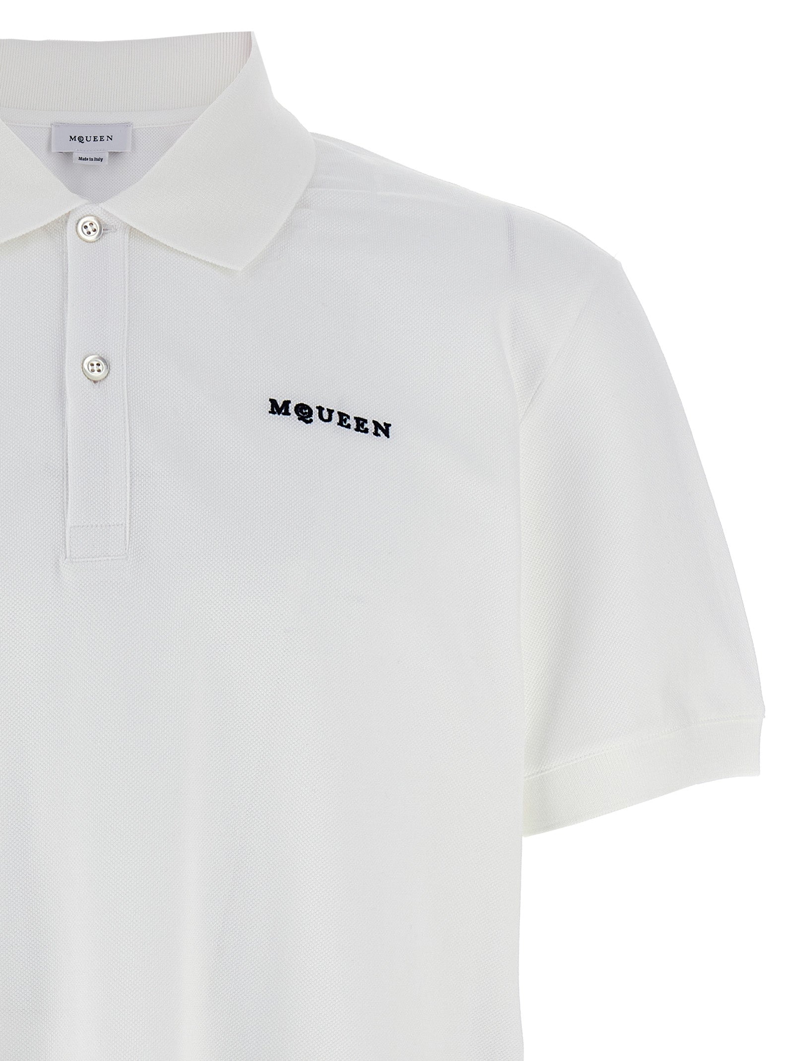 Polo Shirt by Alexander McQueen for men in cotton bicolour, black & white showcases a enviable silhouette, featuring a refined and for a enviable finish.