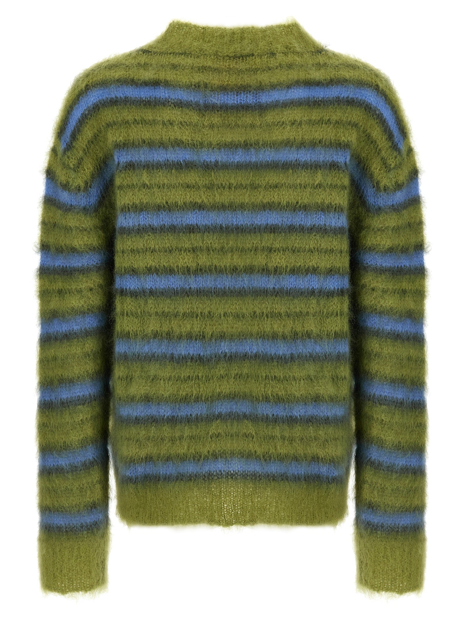 Cardigan by Marni for men in polyester & mohair multicolor, patterned & striped features a nuanced silhouette with a refined crew neckline and nuanced detailing for a sophisticated look.