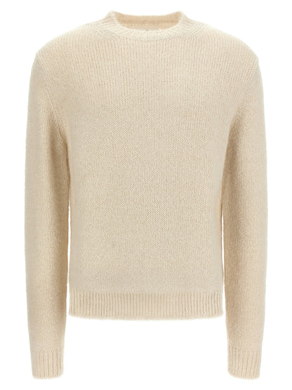 Jil Sander White Alpaca Leather Cardigan