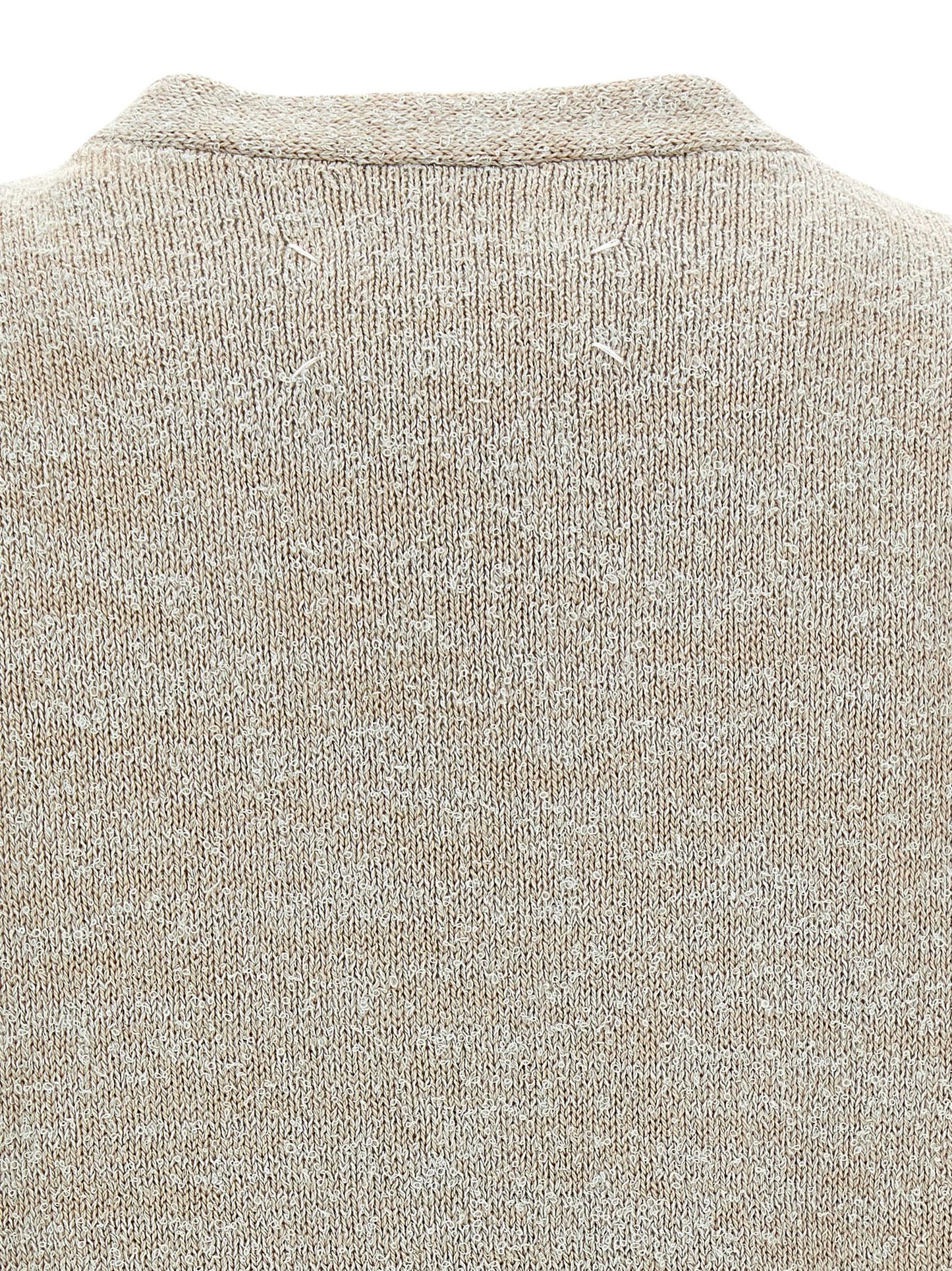 Sweater by Maison Margiela for men in polyamide & cotton beige & signature features an polished silhouette, showcasing refined and a sophisticated for a truly polished finish.