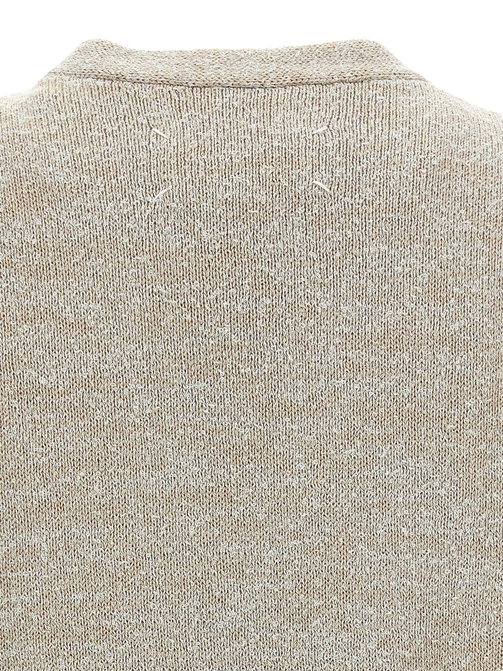 Sweater by Maison Margiela for men in polyamide & cotton beige & signature features an polished silhouette, showcasing refined and a sophisticated for a truly polished finish.