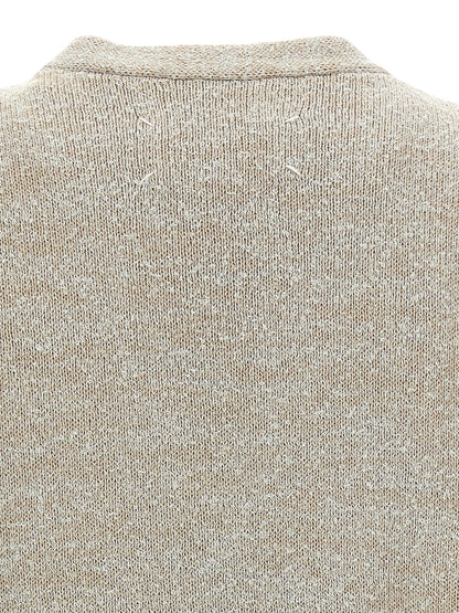 Sweater by Maison Margiela for men in polyamide & cotton beige & signature features an polished silhouette, showcasing refined and a sophisticated for a truly polished finish.