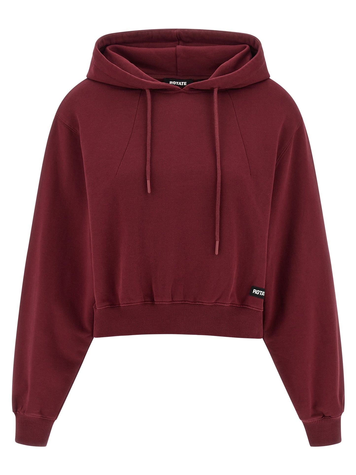 Sweatshirt Hoodie by ROTATE BIRGER CHRISTENSEN for women in cotton terry cloth bordeaux features an luminous silhouette, showcasing a sophisticated hooded neckline and for a truly luminous look.